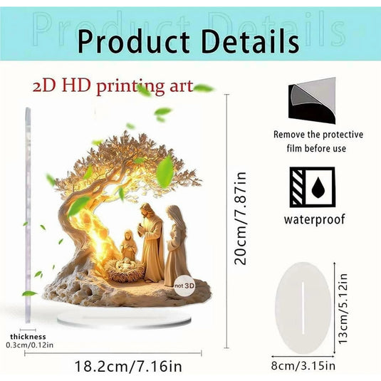 Newborn Flat Christmas Scene Desktop Decoration, 2d the Life Tree of Jesus