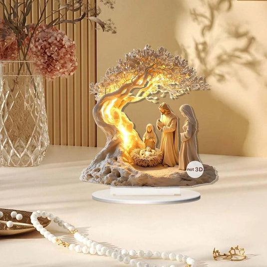 Newborn Flat Christmas Scene Desktop Decoration, 2d the Life Tree of Jesus