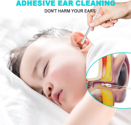 24 Pcs Ear Wax Stick, 2025 New Reusable Sticky Soft Head Ear Swabs