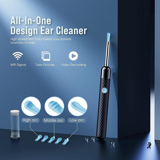 Earwax Remover Tool with 8 Pcs Ear Set - Ear Canal Cleaner with 1080P Camera