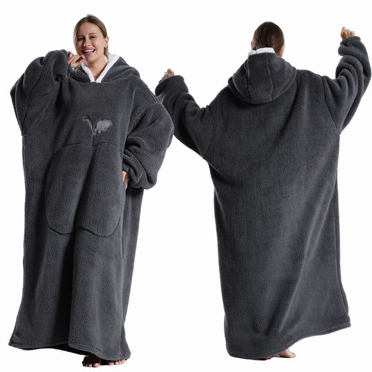 Wearable Blankets Winter Flannel Hooded Blanket