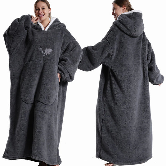 Wearable Blankets Winter Flannel Hooded Blanket