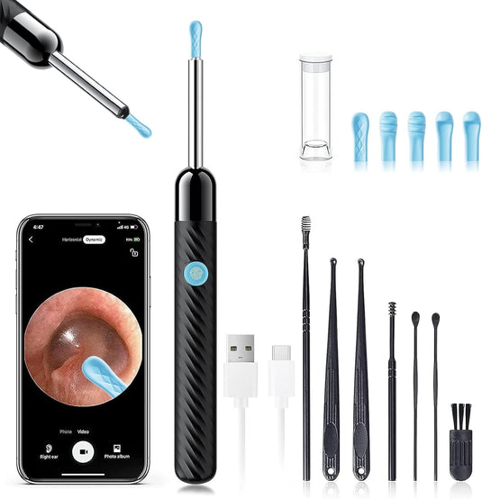 Earwax Remover Tool with 8 Pcs Ear Set - Ear Canal Cleaner with 1080P Camera