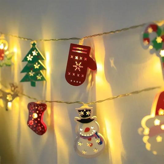 LED Fairy Lights Garland Fawn Gloves Bell Garland Battery-operated Light Living Room