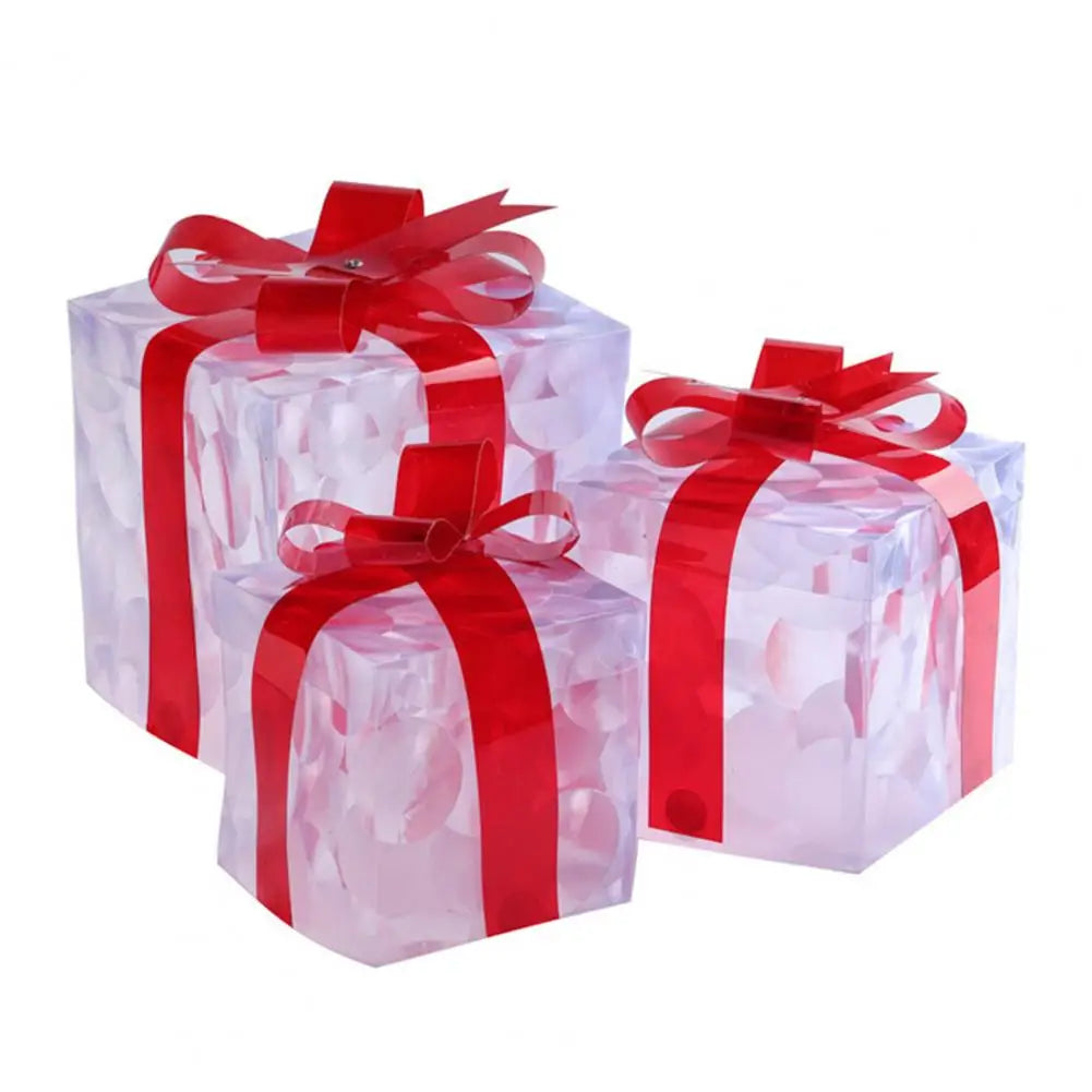 Set of 3 Christmas Lighted Gift Boxes Light Up Present Boxes for Christmas